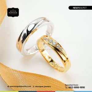 Cincin Kawin Tunangan Platinum Emas Kuning Couple PT0203YG