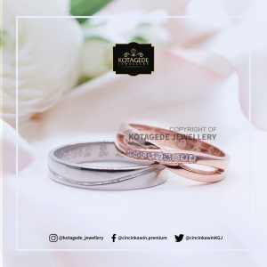 Cincin Kawin Tunangan Platinum Rose Gold Elegant PT0072WG