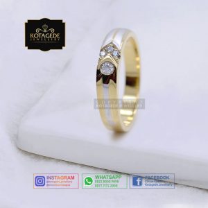 Cincin Kawin Tunangan Wanita Emas Rose Gold Elegant RG0059